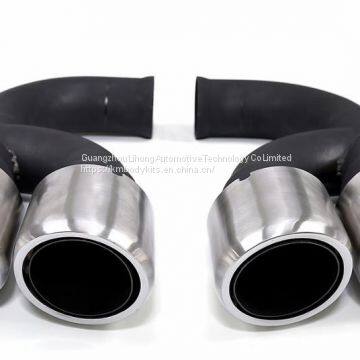 Km for Cayenne S Style 958 2011-2014 Exhaust Tip Exhaust Pipes Muffler Tips Tail Pipe Black Titanium photo-5