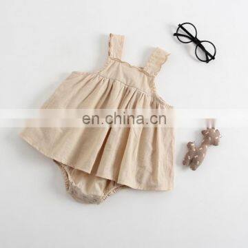 Lovely Summer Hot Sale Slip Dress Romper One Piece Baby Girl Cotton Romper photo-2