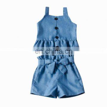 2020 Summer Girl's Sets Solid Color Vest and Shorts