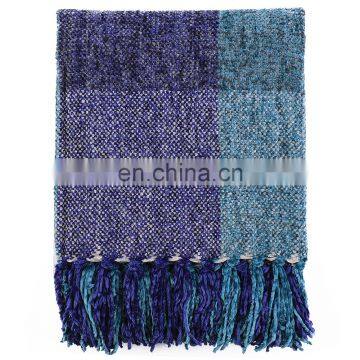 Amazon Hot Selling Cheap Chenille Knitted Blanket photo-5