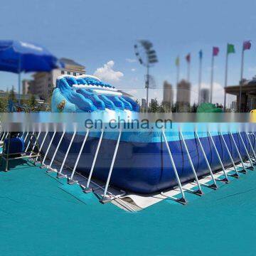 High Quality Commercial Best Standard Frame Swimming Pool With Inflatable Slide photo-6