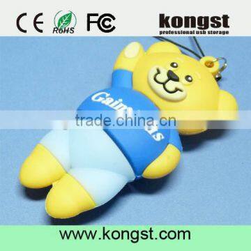 Factory price PVC USB, cartoon bear usb flash drive 8gb bear PVC usb with various customize Logo