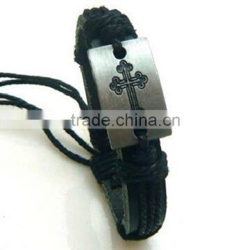 Hot Sale Leather Bracelet With Cross Wholesale