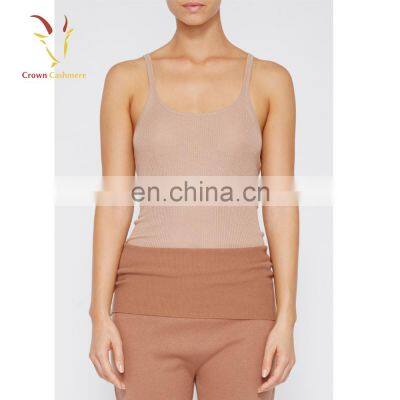 Women Round Neck Cashmere Sleeveless Knitted Sweater Pullover