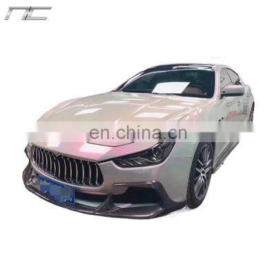 ASPEC Style Carbon Fiber Body Kit With Front Lip Side Skirt Rear Diffuser Spoiler Hood For Maserati Ghibli 2013-2017