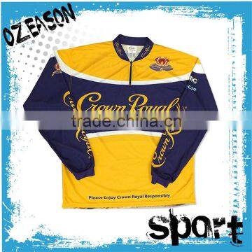 Zipper stand collar custom sublimation vented fishing shirt