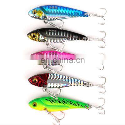 7g 10g 14g 17g 20g Top Quality Shiny Metal Baits Fishing VIB Lure With Treble Hooks 3D Eyes photo-2