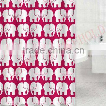 cartoon elephant design shower curtains polyester fabric shower curtain