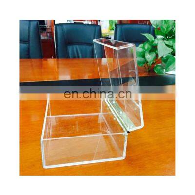 Clear Acrylic Rectangle Storage Box with Metal Hinge