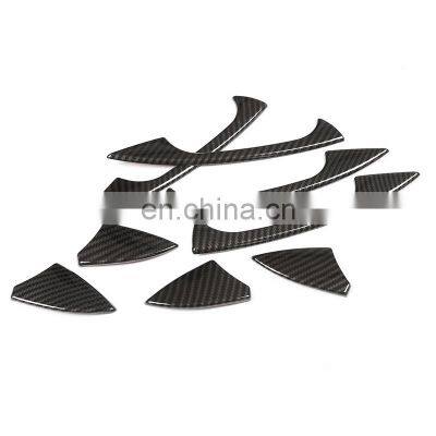 4 x Carbon Fiber ABS Chrome Car Door Handle Trim For Mercedes Benz A GLK GL ML C Class W204 X204 W176 With LOGO Car Accessories