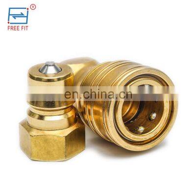 Factory direct supply no leak 1/2 inch brass material  ISO 7241-B KZD Hydraulic quick coupling for tractor