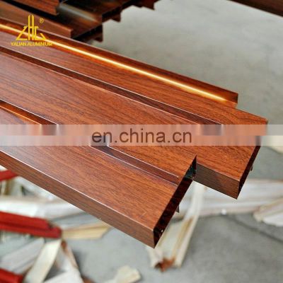 Vintage home decor aluminium profile ,wood texture aluminium pole,wood grain aluminium curtain rob OEM