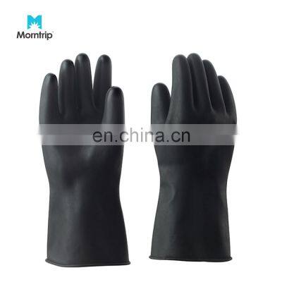 Cheap Price Long Sleeve Unlined Industry Work Chemical Resistant Crinkled Long Natural Latex Rubber Glove