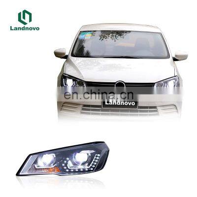 landnovo Best price Assembly headlight with DRL+high low beam plug & play for VW Jetta 2013-2015 LED headlight
