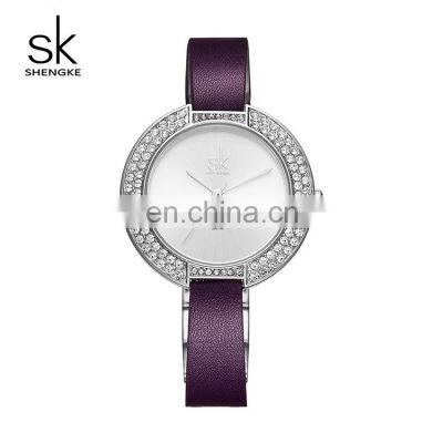 SHENGKE Delicate Lady Watch Dazzling Crystal Decorated Surface Two-tone Band Quartz Watches Custom Logo Watches OEM K0030L