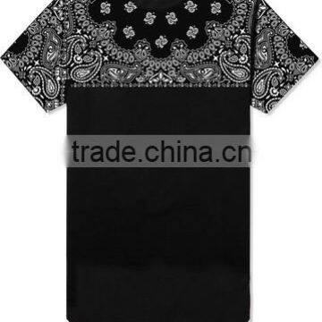 sublimation t shirts with extra long length bottom sublimation with side zipper