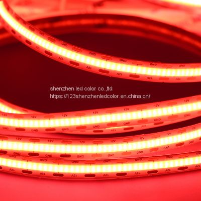 Great quality  420leds/m 12v 24v red color cob led strip for outdoor decoration