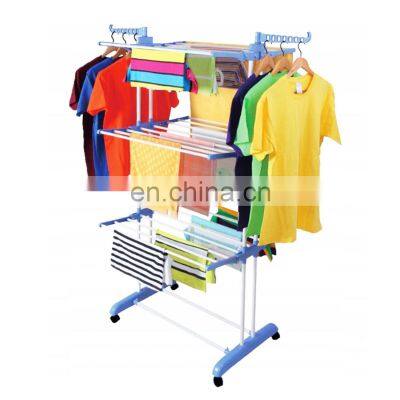 Folding Drying Rack Indoor Stainless Steel Three-layer k Household Multifunctional Towel Rack Shelf photo-4
