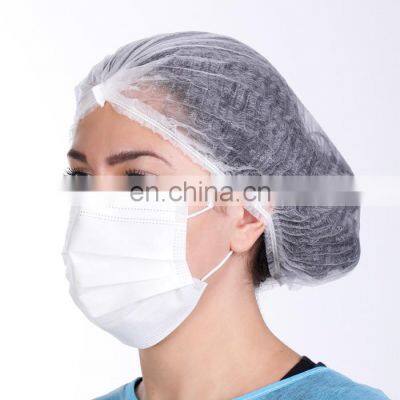 Disposable round surgical mop cap single elastic white pp mob caps clip cap