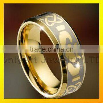 new,hot sales,gold plated , tungsten engraved ring