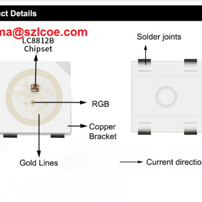 High Quality Addressable SK6812 Full Color SMD 5050 RGB LED Chip With White And Black Face