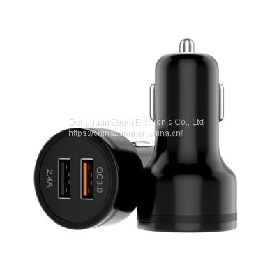 ZUOQI QC3.0 5V 3A 36W Mini Portable Fast Charge dual USB TYPE-C car charger