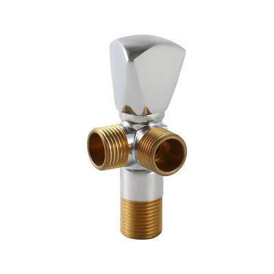 Two-Way Angle Valve Brass Polished and Chrome Plated for Sanitary Ware pipe