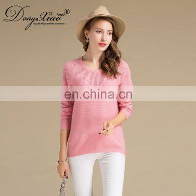 Cozy Crew Neck Woman Sweaters Long Sleeve Knitted 100% Cashmere Pullover Sweater photo-3