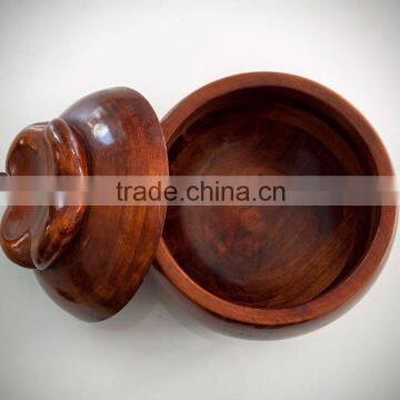 High quality best selling eco friendly Natural Rubberwood Bowl with lid from Viet Nam