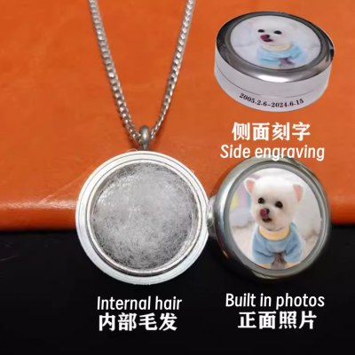 Colgante conmemorativo para mascotas personalizado de doble cara con retrato grabado por láser