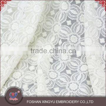 2015 Latest Design Customized Lighting White Embroidered Tulle Net Lace Fabric for Girls Dress photo-2