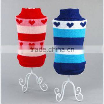 Knitted Heart Logo Ribbed Turtleneck Pet Dog Sweater photo-3