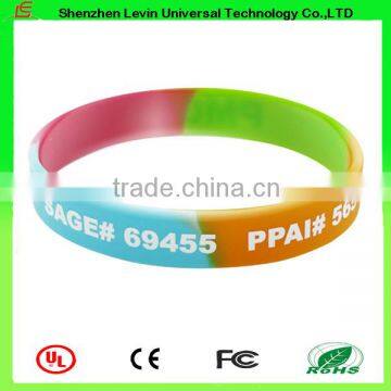 Adverting Promotion Cheap Custom Logo Print Rainbow Silicone Wristband