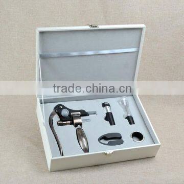 Unique Lever Pull Design Vertical Rabbit Corkscrew Opener Gift Set With Foil Cutter Stopper and Pourer photo-5