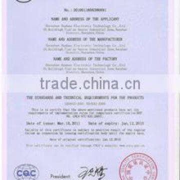 Certificate for China Compulsory Product Certifica