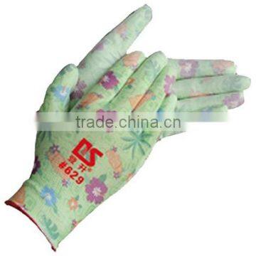 nylon pu coated hand gloves/ PU coated working gloves