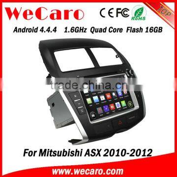 Wecaro Android 4.4.4 car dvd touch screen for mitsubishi asx android radio gps A9 1.6ghz cpu 2010 2011 2012