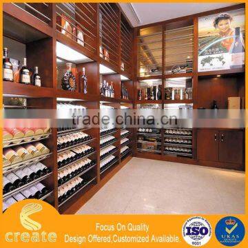 Modern Cherry Wooded Red Wine Shop Furniture Display Showcase/wine Rack/wine Stand photo-6