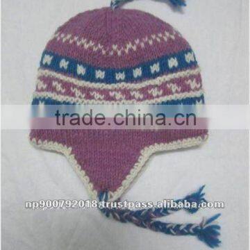 Hand Knitted Wool Striped Hat
