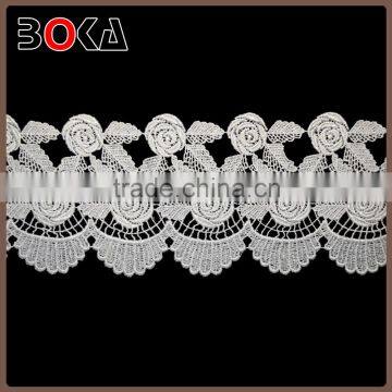 new fashion 3D Embroidered Organza Lace Trim For Dress Decoration 3 cm white lace trim