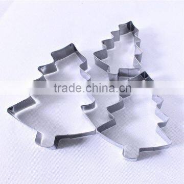 YangJiang factory manufature high quality 3pcs christmas shape stainless steel cookie mould