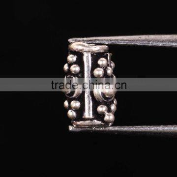 925 Solid Sterling Silver Oxidized Pipe Beads