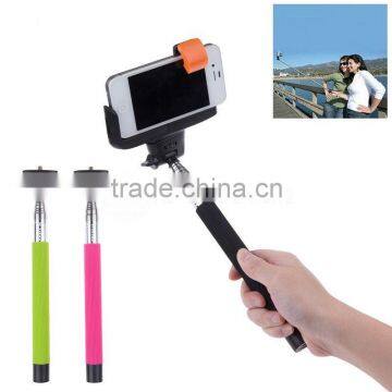 Cheap Wireless Bluetooth Selfie Monopod Built-in 45mah Battery 21.5 to 105cm Adjustable Steel Pipe Monopod