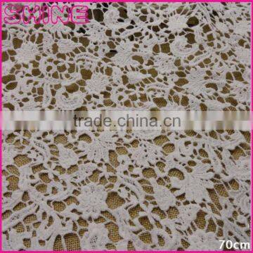 28.6" Big Lace Cheap Creamy White Water Suloble Woman Shirt Crochet Thread 100% Cotton Lace Dress Fabric