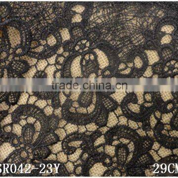 European Style Single Side Black 29cm Clothes Fashion Embroidery Water Soluble Lace photo-2