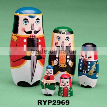 RYP2969 Set of 5 soldier nesting dolls