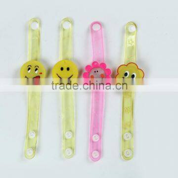 Smile face sunflower design PVC led running bracelet electronic bracelet