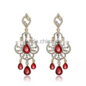 Stylish Retro Rhombus Crystal Ethnic Style Chandelier Earrings photo-4