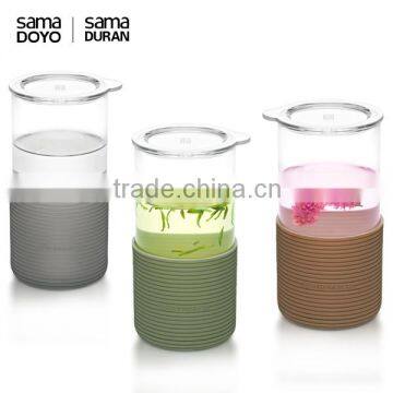 SAMADOYO 450ML Top Quality Heat Proof Clear Glass Tea Cups With Lid Office Use Factory Supply