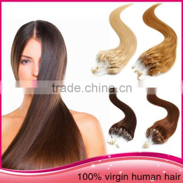 6A Grade Fashion Keratin Fusion Loop Tip Hair virgin hair micro ring loop hair extension